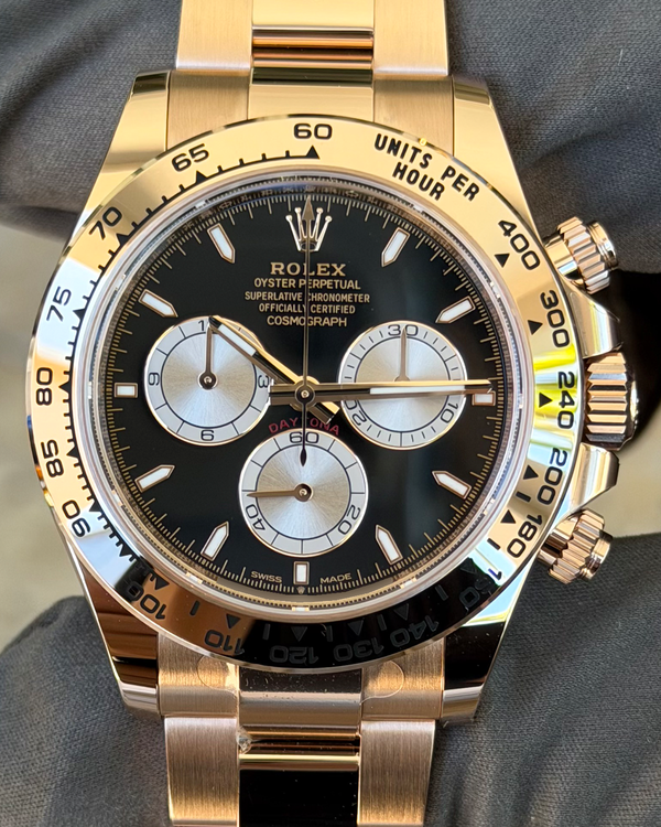 2026 Rolex Cosmograph Daytona 40MM Black Dial Rose Gold Oyster Bracelet (126505)