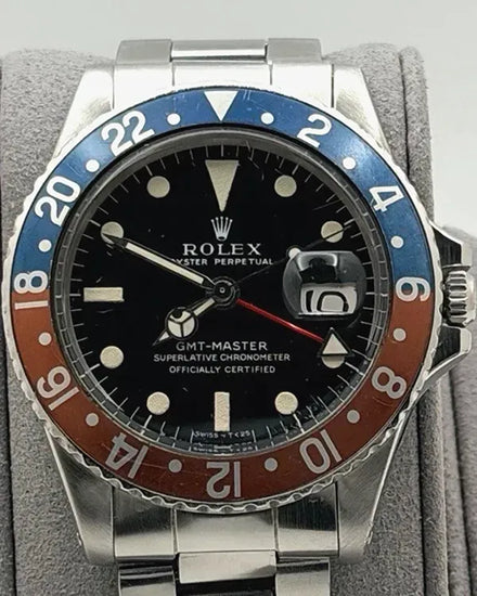 1969 (1.9 Mill Serial) Rolex GMT-Master "Pepsi" 40MM Black Dial Steel Oyster Bracelet (1675)