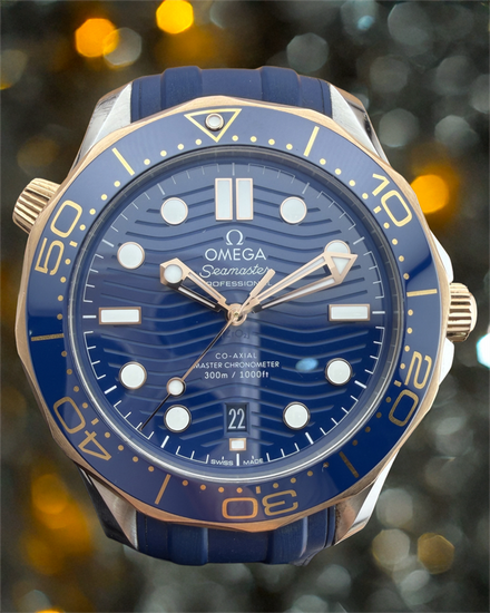 2021 Omega Seamaster Diver 300M 42MM Blue Dial Rubber Strap (210.22.42.20.03.002)