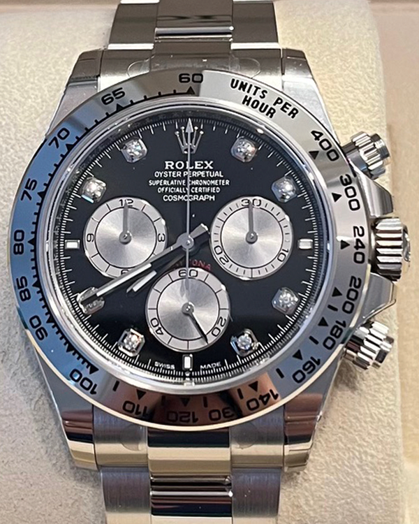 2025 Rolex Cosmograph Daytona 40MM Black Dial White Gold Oyster Bracelet (126509)