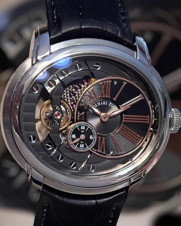 2011 Audemars Piguet Millenary 4101 47MM Skeleton Dial Aftermarket Leather Strap (15350ST.OO.D002CR.01)