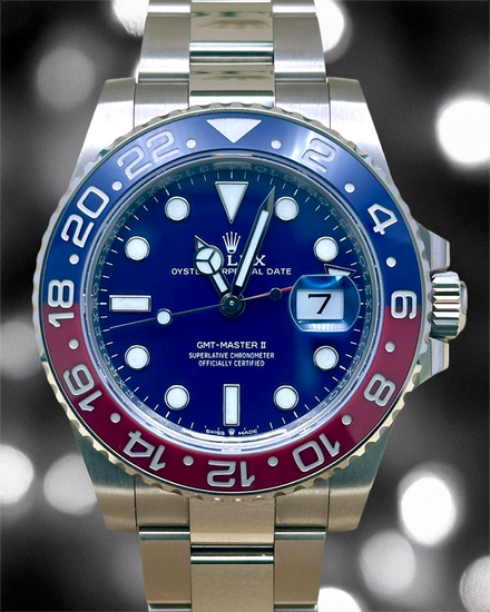 2022 Rolex GMT-Master II "Pepsi" Blue Dial White Gold Oyster Bracelet (126719BLRO)