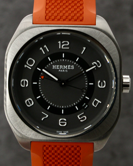 2025 Hermès H08 Titanium 42MM Grey Dial Rubber Strap (W049628WW)