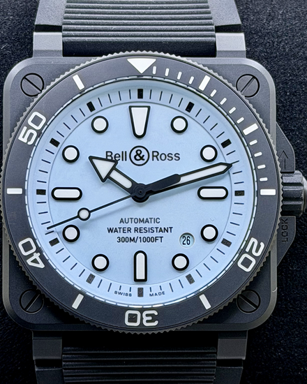 2024 Bell & Ross BR 03 Diver 42MM Blue Dial Rubber Strap (BR03A-D-LM-CE/SRB)