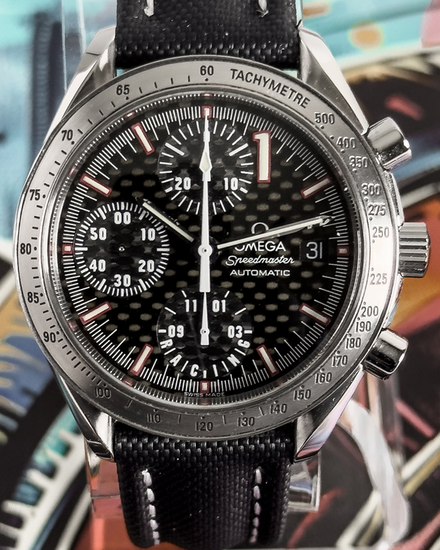 1998 Omega Speedmaster Racing "Michael Schumacher" L. E. 39MM Black Dial Aftermarket Textile Strap (3519.50.00)
