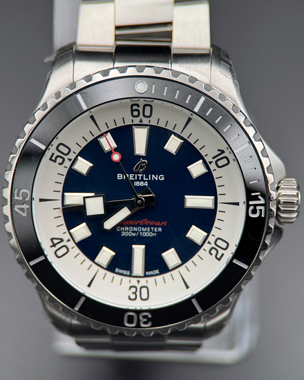 No Reserve - 2025 Breitling Superocean 44MM Black Dial Steel Bracelet (A17376)