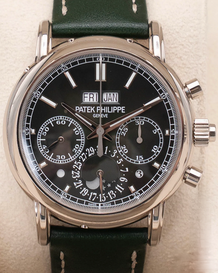 2024 Patek Philippe Perpetual Calendar 40MM Green Dial Leather Strap (5204G)