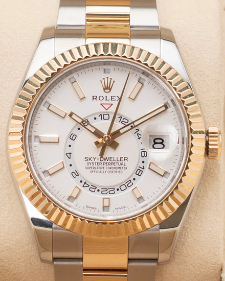 2019 Rolex Sky-Dweller 42MM White Dial Two-Tone Oyster Bracelet (326933)