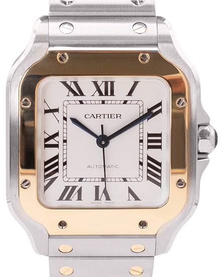 2026 Cartier Santos De Cartier 35.1MM Silver Dial Two-Tone Bracelet (W2SA0016)