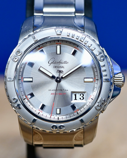 Glashütte Original Sport Evolution Panorama Date 42MM Silver Dial Steel Bracelet (39-42-44-04-03)