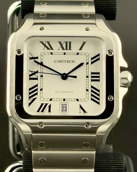 2024 Cartier Santos De Cartier 39.8MM White Dial Steel Bracelet (WSSA0018)