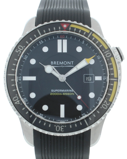 Bremont Solo S2000 45MM Black Dial Rubber Strap (S2000-YL-S)