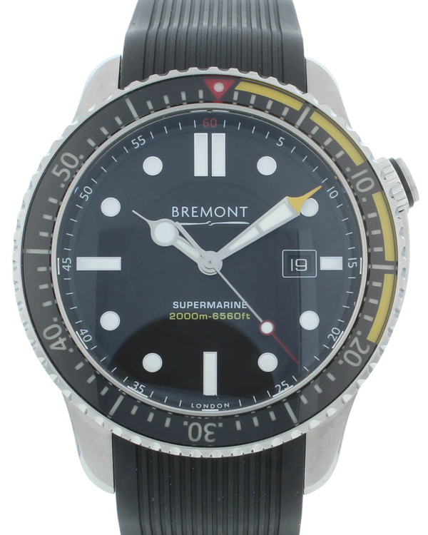 Bremont Solo S2000 45MM Black Dial Rubber Strap (S2000-YL-S)