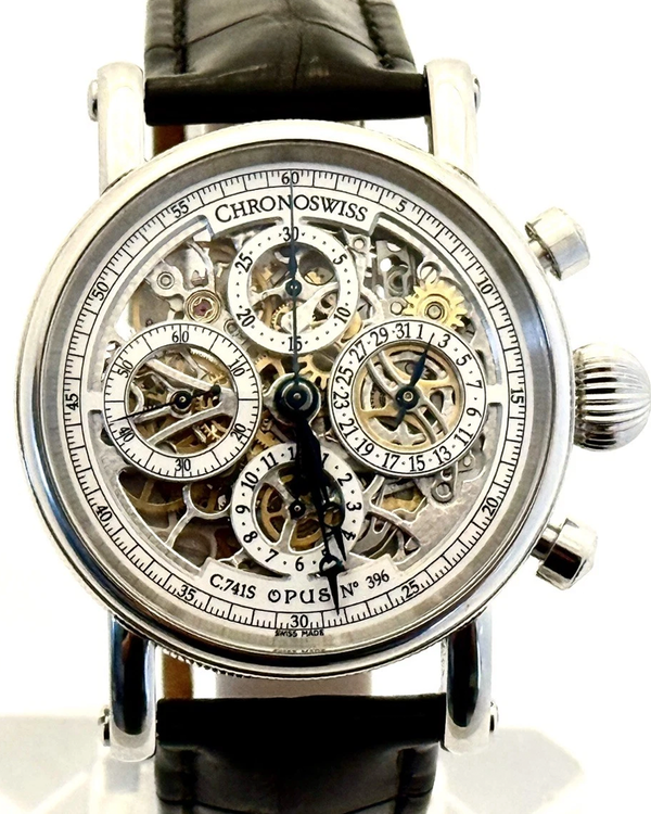 Chronoswiss Opus Chronograph 38MM Skeleton Dial Leather Strap (CH7543)