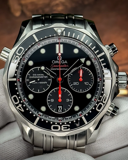 2014 Omega Seamaster Diver 300M Chronograph 44MM Black Dial Steel Bracelet (212.30.44.50.01.001)