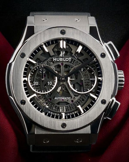 Hublot Classic Fusion 45MM Skeleton Dial Leather Strap (525.NX.0170.LR)