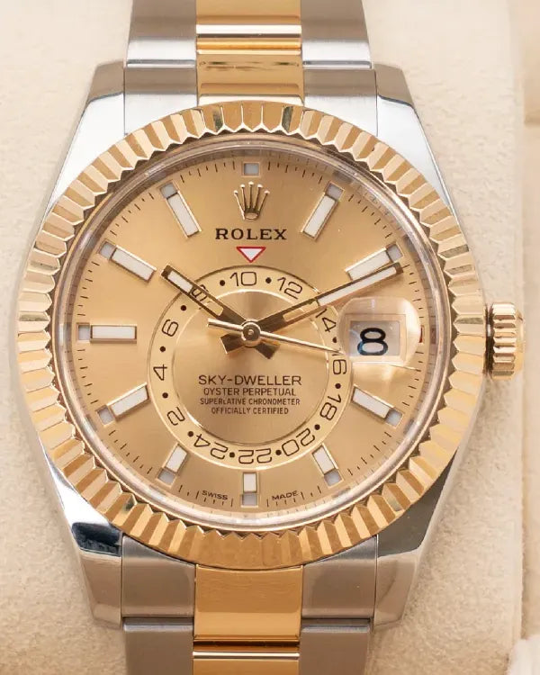2017 Rolex Sky-Dweller 42MM Champagne Dial Two-Tone Oyster Bracelet (326933)