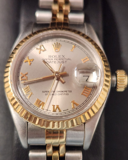 1985 Rolex Lady-Datejust 26MM Silver Dial Two-Tone Jubilee Bracelet (69173)