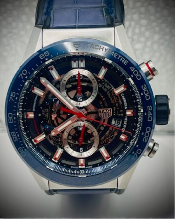 2021 Tag Heuer Carrera Calibre HEUER 01 43MM Skeleton Dial Leather Strap (CAR201T)