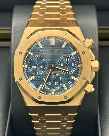 2023 Audemars Piguet Royal Oak Chronograph 41MM Blue Dial Rose Gold Bracelet (26240OR.OO.1320OR.05)