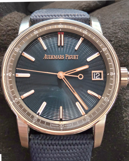 2024 Audemars Piguet Code 11.59 41MM Blue Dial Textile Strap (15210ST.OO.A348KB.01)