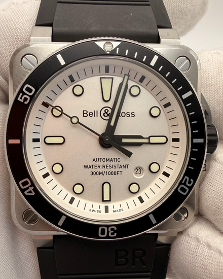 Bell & Ross BR 03-92 Diver 42MM White Dial Rubber Strap (BR0392-D-WH-ST/SRB)