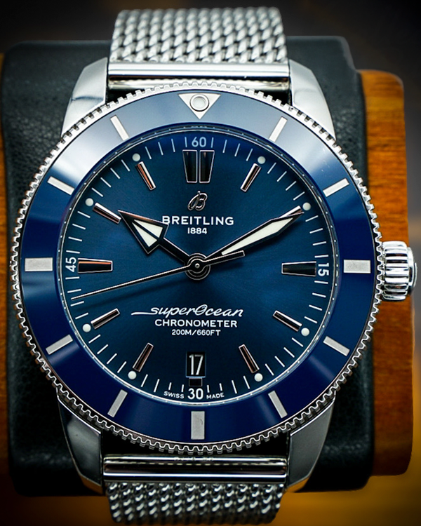 2018 Breitling Superocean Heritage II 44MM Blue Dial Steel Bracelet (AB2030)