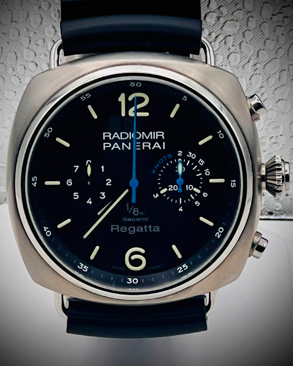 No reserve - 2010 Panerai Radiomir Regatta 47MM Black Dial Rubber Strap (PAM00343)