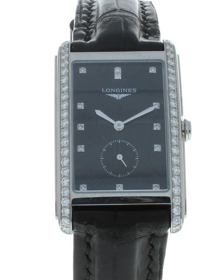 Longines DolceVita 28.5MM Quartz Black Dial Aftermarket Leather Strap (L5.755.0.57.0)