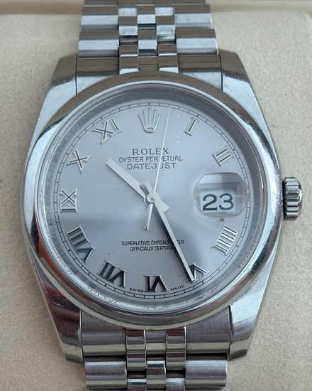 Rolex Datejust 36MM Silver Dial Super Jubilee Bracelet (116200)