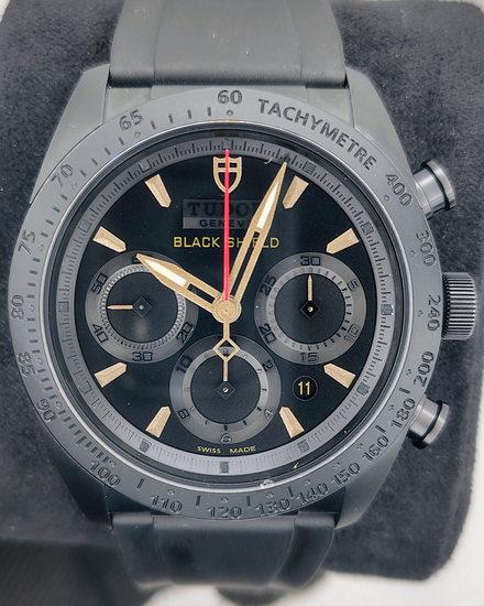 2018 Tudor Fastrider Black Shield Chronograph 42MM Black Dial Rubber Strap (42000CN)
