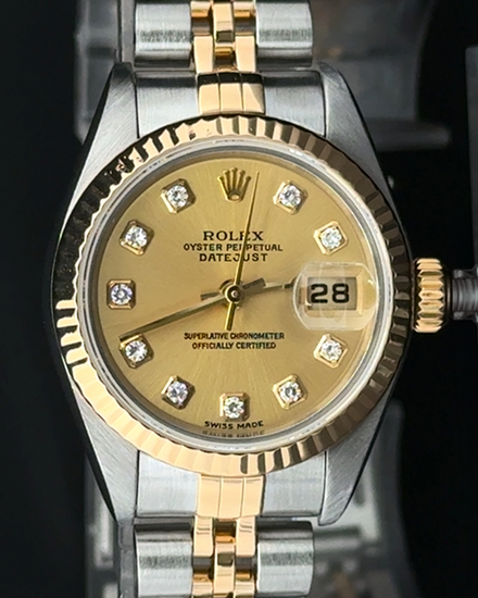 2001 (K Serial) Rolex Lady-Datejust 26MM Aftermarket Champagne Dial Two-Tone Jubilee Bracelet (79173)