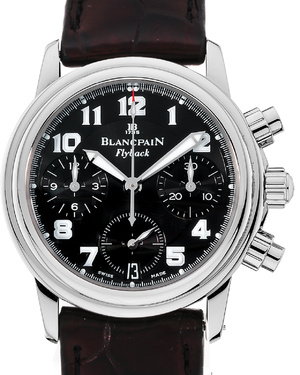 Blancpain Leman Fly-Back 34MM Black Dial Leather Strap (2385F)