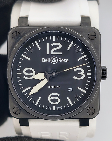 2010 Bell & Ross BR 03 42MM Black Dial Rubber Strap (BR03-92-S)