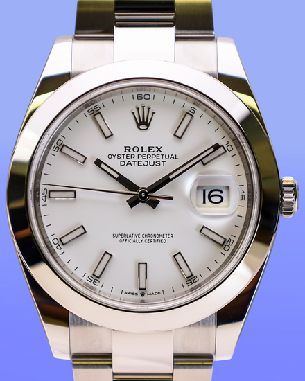 No Reserve - 2026 Rolex Datejust 41MM White Dial Oyster Bracelet (126300)