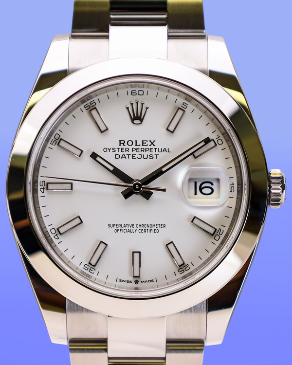 No Reserve - 2026 Rolex Datejust 41MM White Dial Oyster Bracelet (126300)