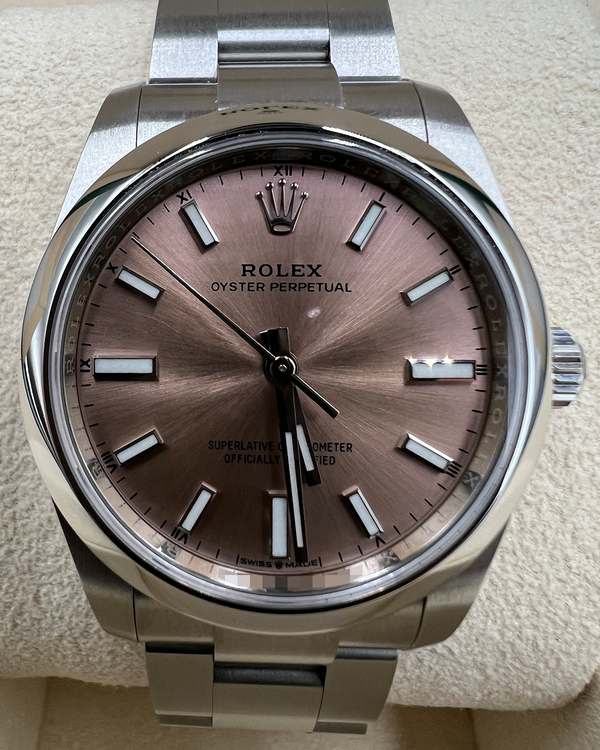 2020 Rolex Oyster Perpetual 34MM Sundust Dial Oyster Bracelet (124200)