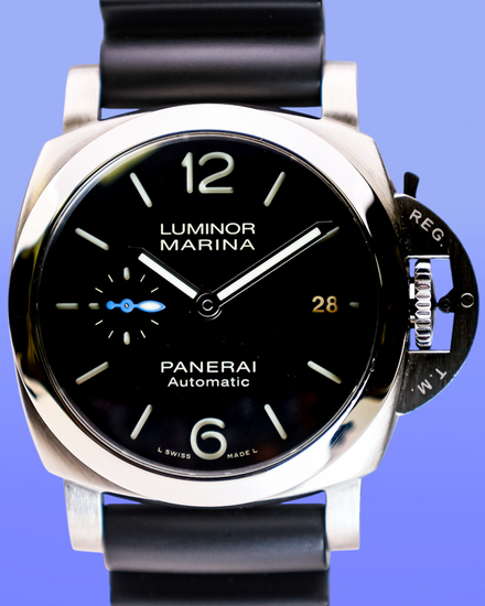 No Reserve - Panerai Luminor 1950 40MM Black Dial Rubber Strap (PAM01372)
