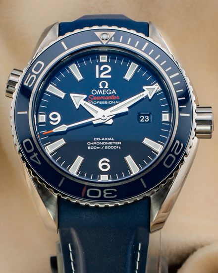 No Reserve - Omega Seamaster Planet Ocean 600M 37.5MM Blue Dial Rubber Strap (232.92.38.20.03.001)