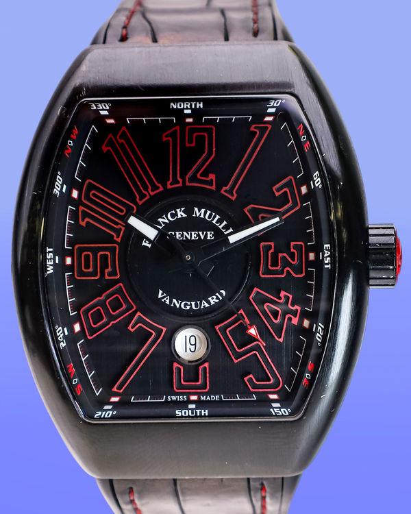 No Reserve - Franck Muller Vanguard 44MM Black Dial Rubber Strap (TTNRBRERV45SCDT)