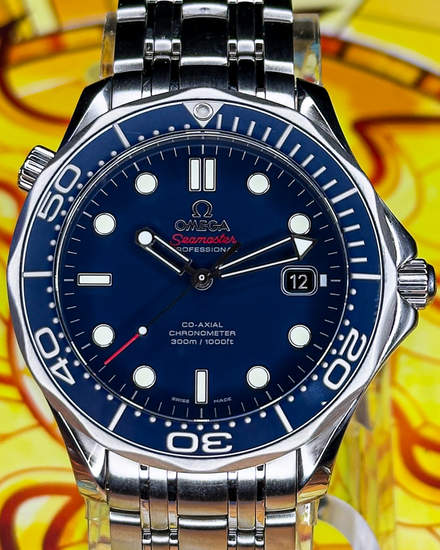 No Reserve - 2018 Omega Seamaster Diver 300M 41MM Blue Dial Steel Bracelet (212.30.41.20.03.001)