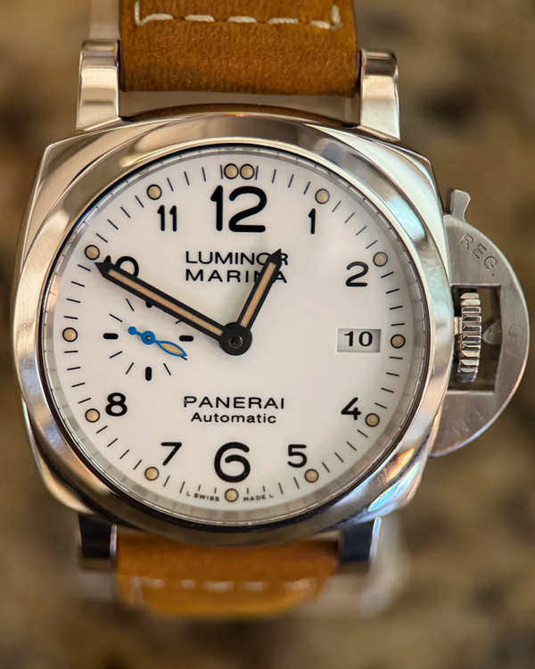 2018 Panerai Luminor Marina 1950 3 Days 42MM White Dial Leather Strap (PAM01523)