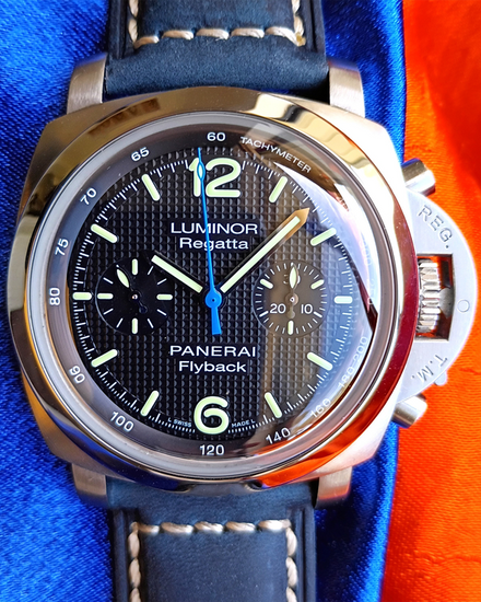 Panerai Luminor 1950 Flyback Regatta L.E. 44MM Black Dial Leather Strap (PAM00253)