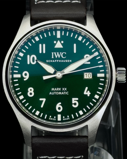 2023 IWC Schaffhausen Pilot Mark 40MM Green Dial Leather Strap (IW328205)