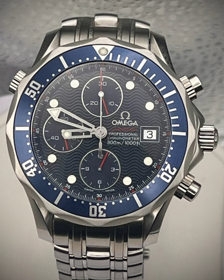 No Reserve - 2005 Omega Seamaster Diver 300M 41.5MM Blue Dial Steel Bracelet (2599.80.00)