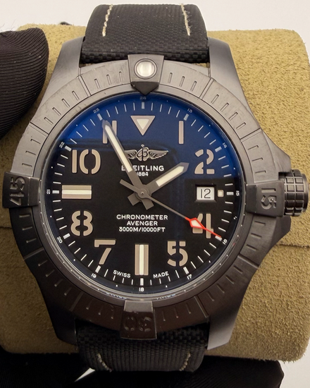 2021 Breitling Avenger Seawolf "Night Mission" 45MM Black Dial Textile Strap (V17319)