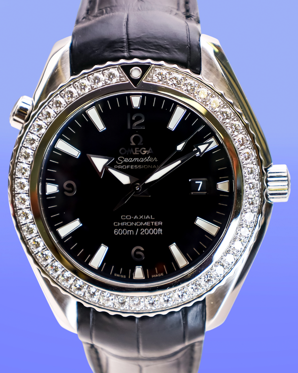 Omega Seamaster Planet Ocean 45.5MM Black Dial Leather Strap (222.18.46.20.01.001)