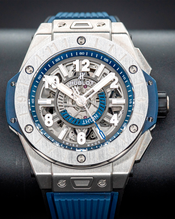 2018 Hublot Big Bang Unico GMT 45MM Skeleton Dial Rubber Strap (471.NX.7112.RX)