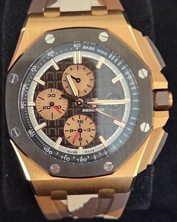 2019 Audemars Piguet Royal Oak Offshore Chronograph 44MM Brown Dial Rubber Strap (26401RO.OO.A087CA.01)