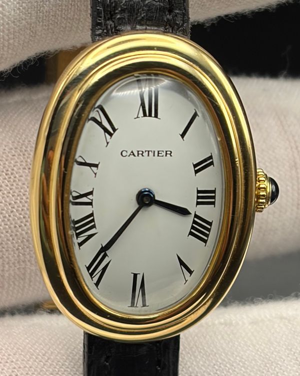 Cartier Baignoire 22MM White Dial Leather Strap (78094)